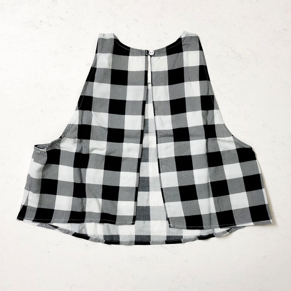 American Apparel Black and White Check Crop Top - Picture 3 of 8